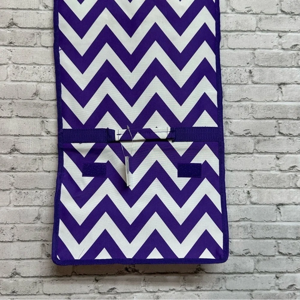 Purple Chevron Travel Folding Hanging BAG Toiletry Cosmetic Bag NEW